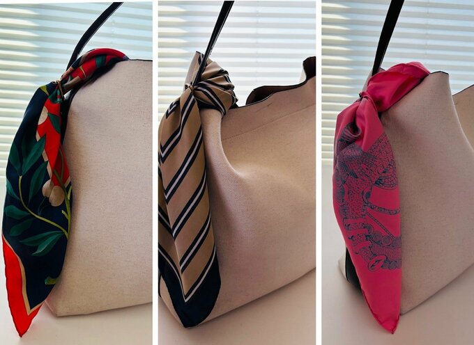 バッグと3種のスカーフ