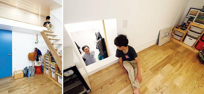 ロフトとつながる寝室は、子ども部屋・寝室両方からアクセス可能