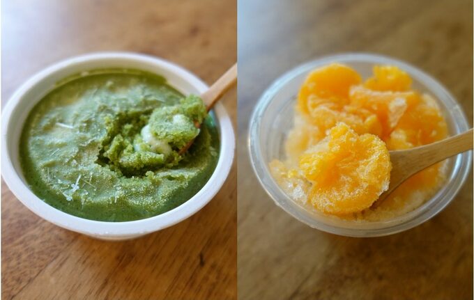 抹茶練乳氷と温州みかん氷