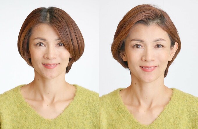 セット前と後の女性
