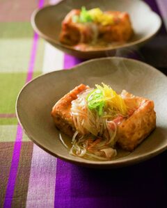 揚げ出し豆腐のユズコショウあんかけ