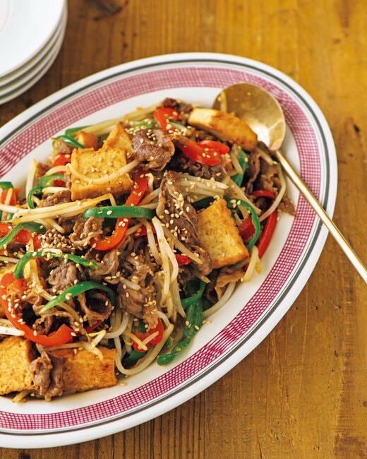 牛肉と厚揚げのプルコギ風