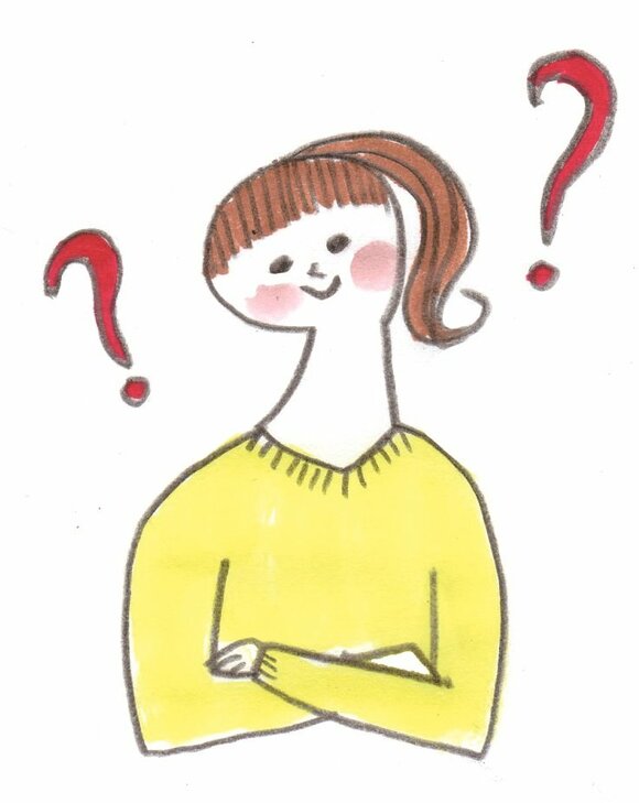女性が考えているイラスト