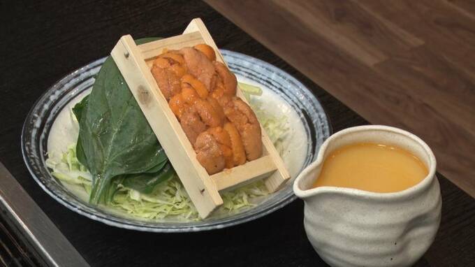 ウニもんじゃの材料