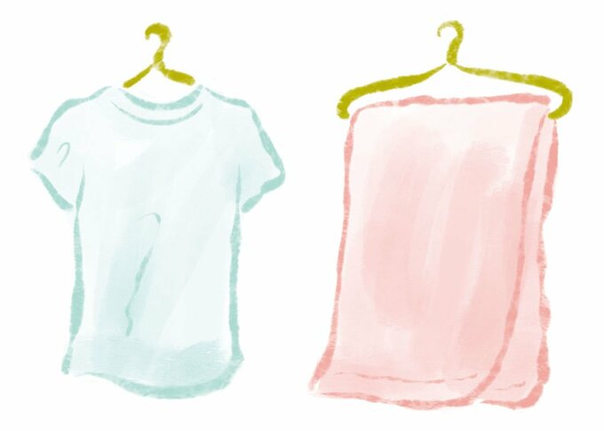 イラストタオルとTシャツ