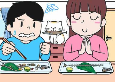 サンマを上手に食べられる？…なにかが違う？5つ見つけたらエラい間違い探し