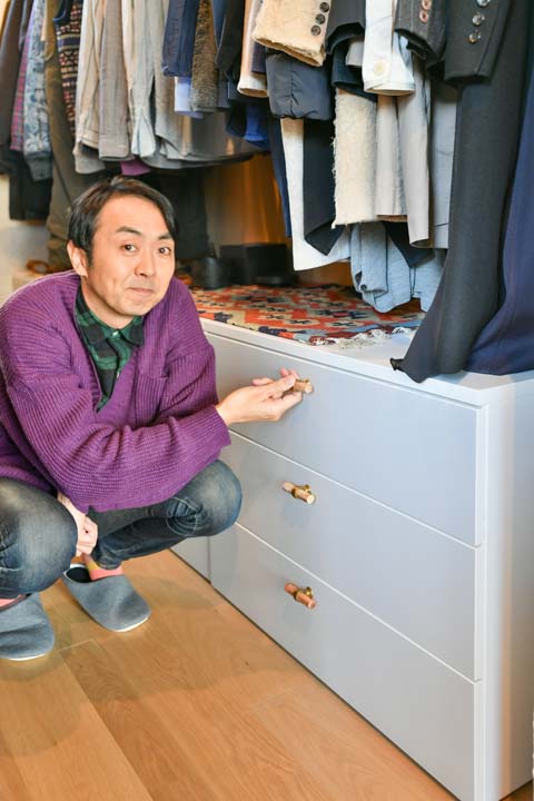 取っ手を付け替えたIKEAの収納ケース