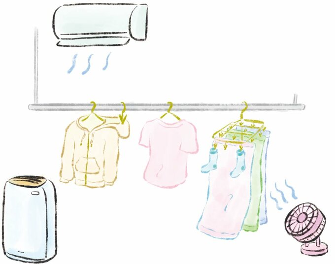 イラスト洗濯干し