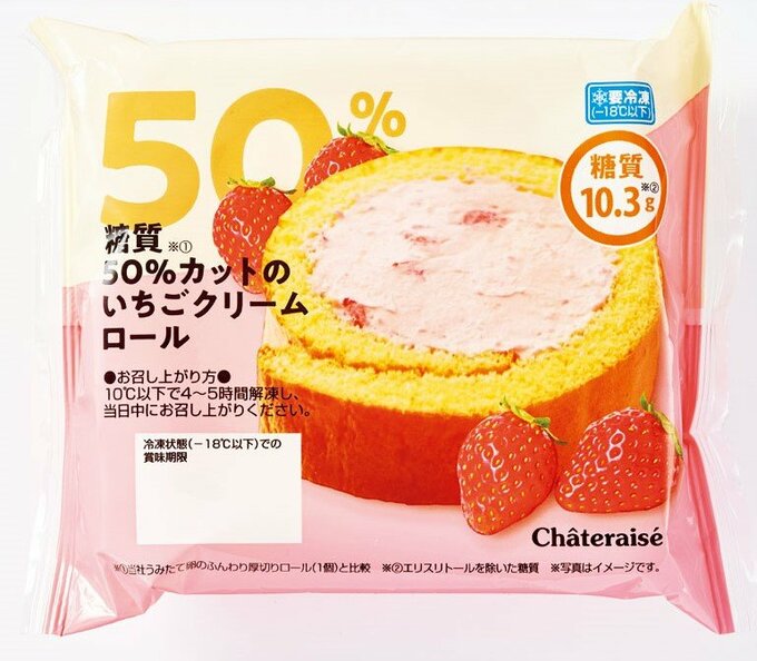 糖質50%カットのいちごクリームロール