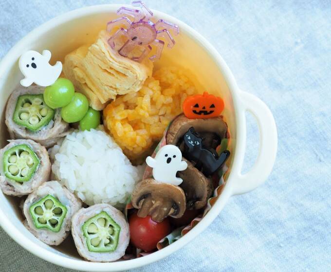 ピックと型を使ったお弁当がこちら