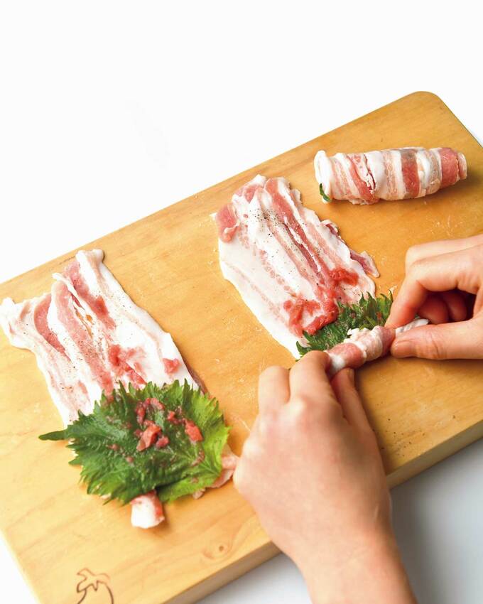 豚肉と梅シソまき