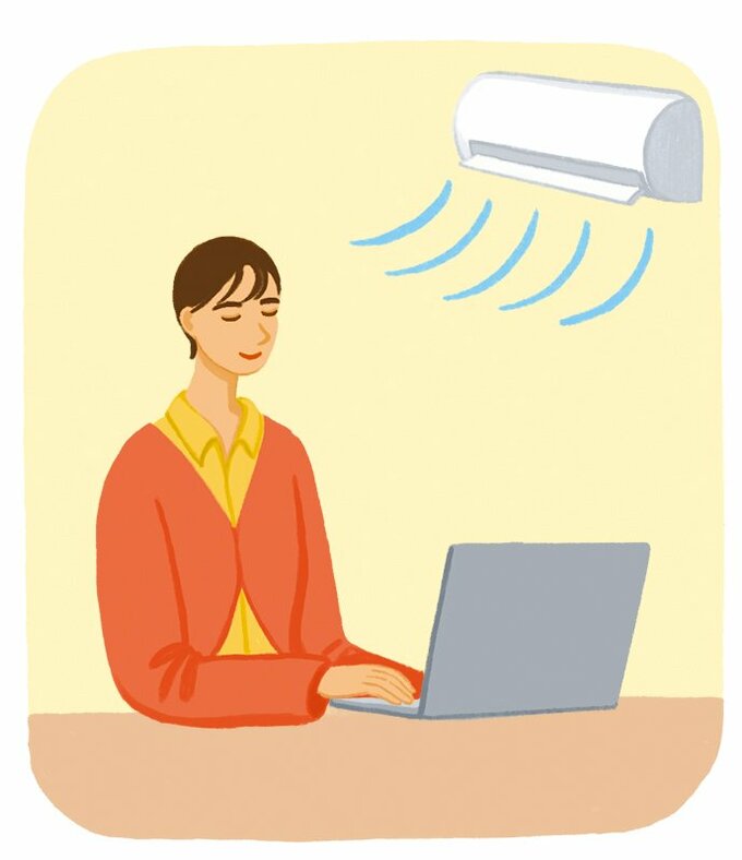 エアコンと女性