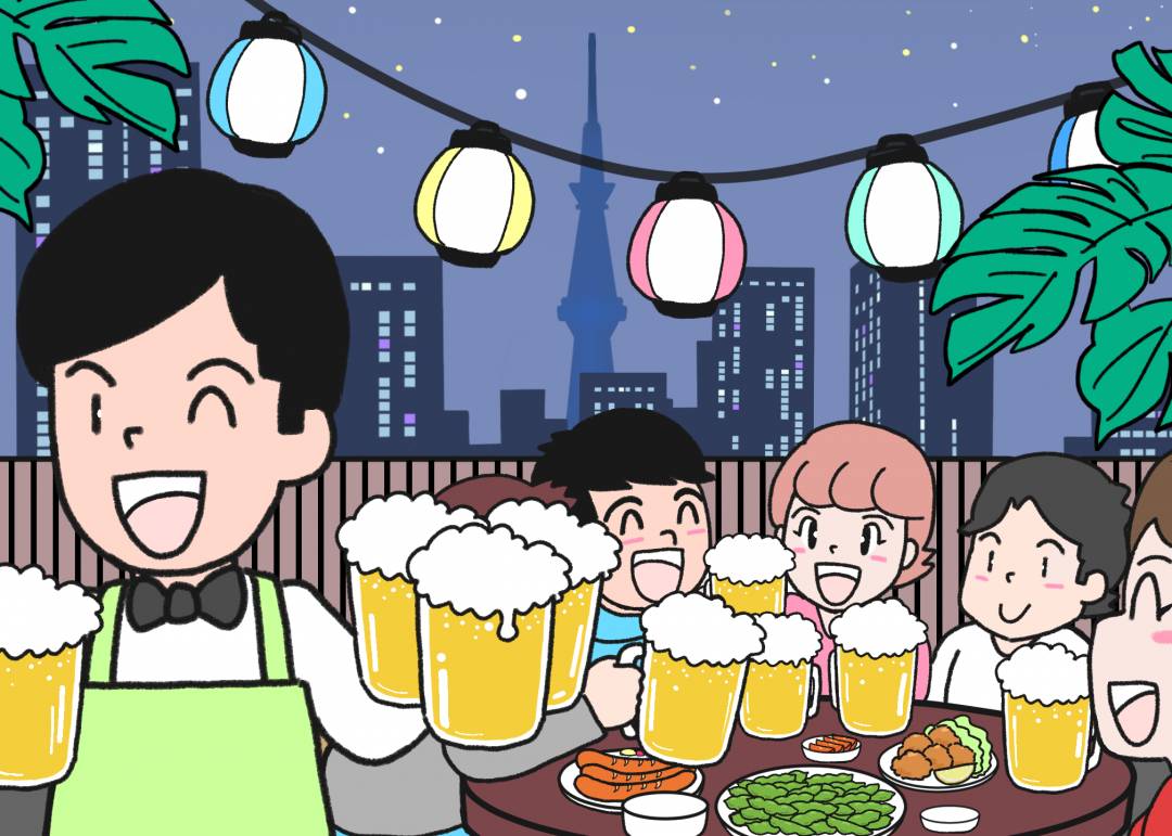 夏の楽しみ ビアガーデン なにかが違う 5つ見つけたらエラい間違い探し Esseonline エッセ オンライン