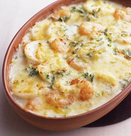 ＜カブのミルクグラタン＞エビとジャガイモのコクでおいしさアップ！