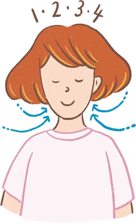 イラスト女性4数える