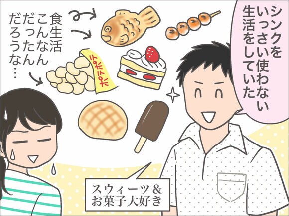 シンクすら使わない生活をしていた夫。