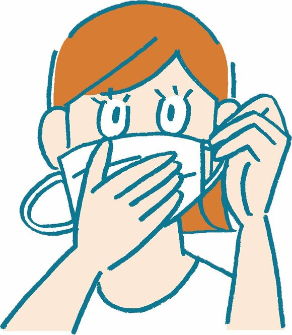 イラスト紐を耳にかける