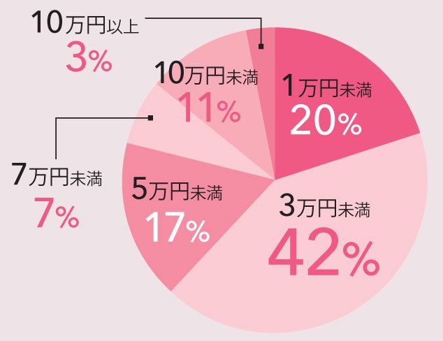 財布の値段を円グラフで表示