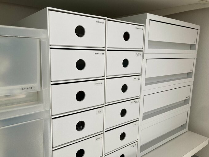 ラベリングした収納用品