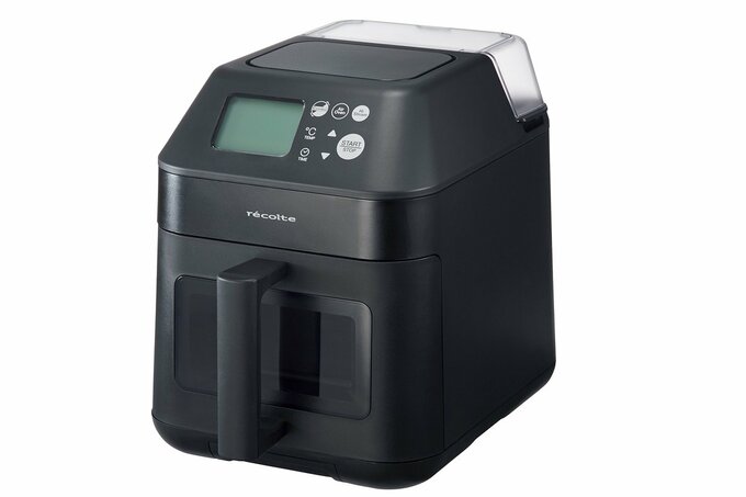 取っ手がついている黒いハイスチームエアーオーブン