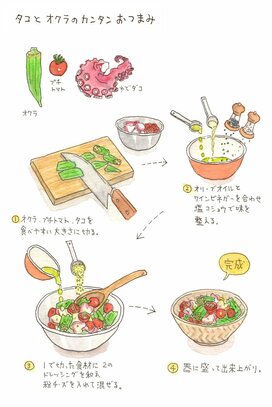 タコとオクラの簡単おつまみ。さっとゆでてあえるだけ！＜Tamyのおいしいもの手帖＞