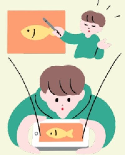 スマホ画面に魚