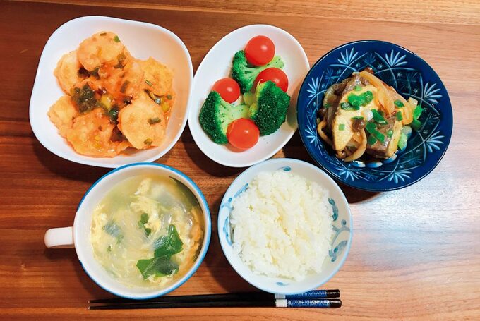 キノコやタマネギ煮物