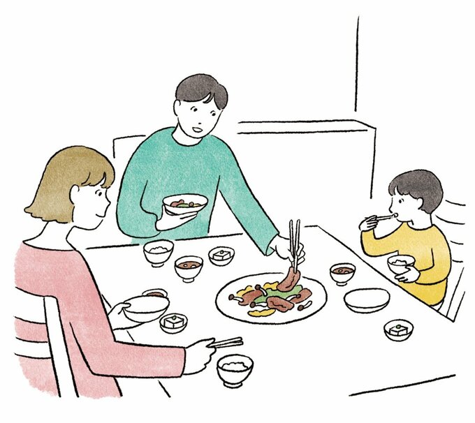 食事をする家族