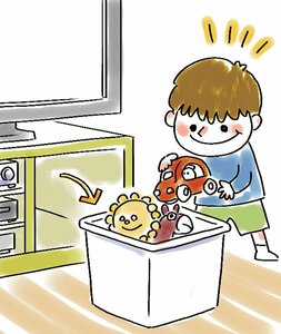 テレビ回りで使うオモチャは子どもの自己管理に