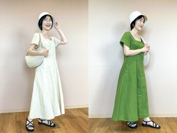 60代におすすめ「ユニクロのワンピース」。大人のデコルテをきれいに見せられる