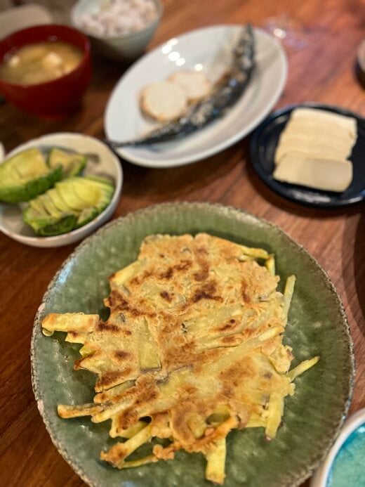 サツマイモの米粉チヂミ