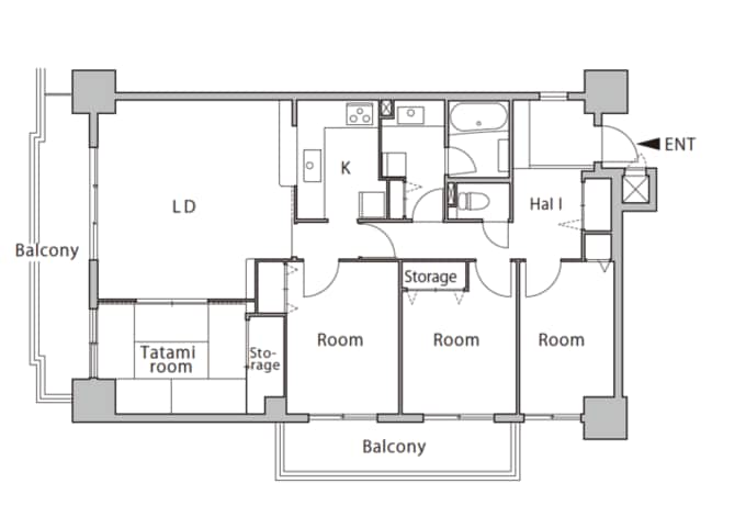 リノベーション前の間取り図