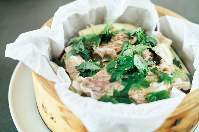 豚バラとナスの蒸し