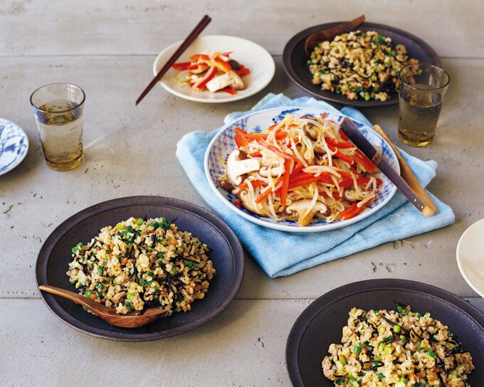 「納豆ヒジキチャーハン」献立