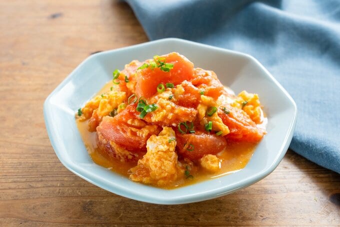 トマトとふんわり卵の中華炒め