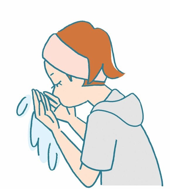 イラスト顔ゆすぐ