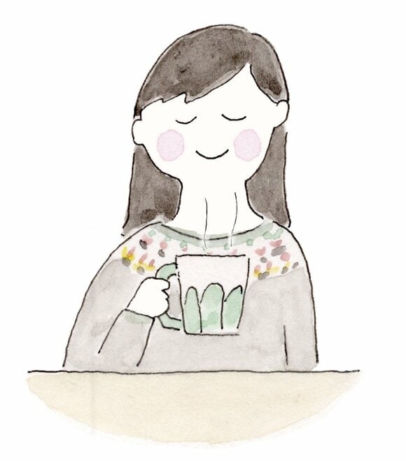 コップを持つイラスト