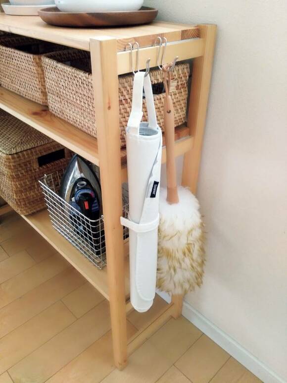 アイロンマットをコンパクトに収納した様子