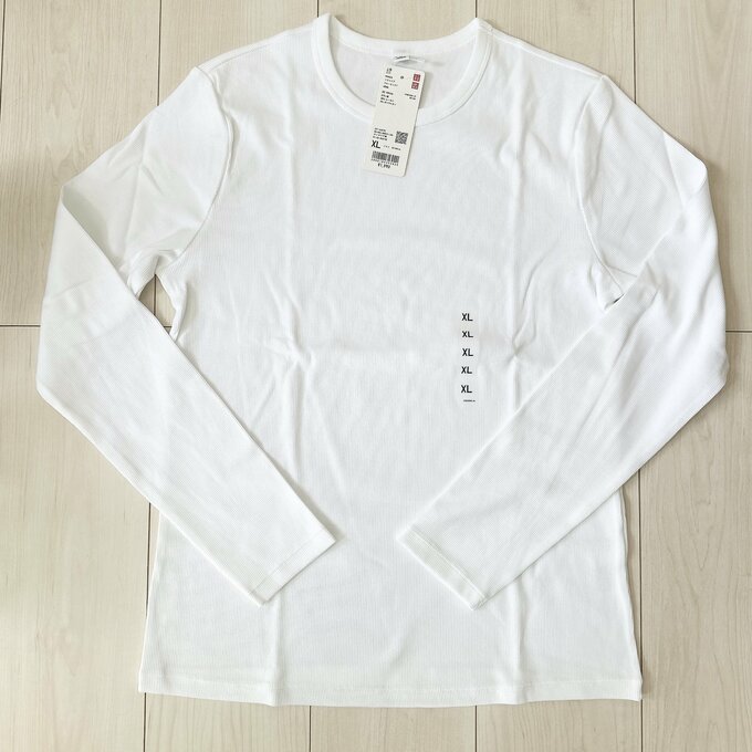 ソフトリブクルーネックT