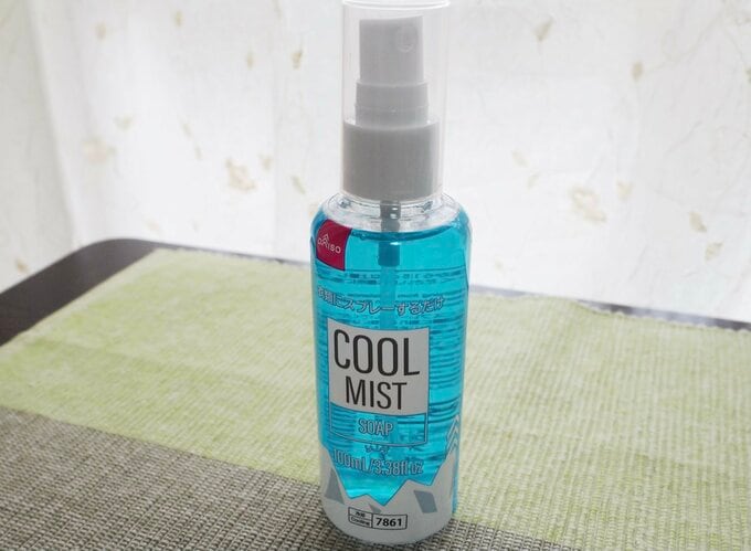 「冷感ミスト(プッシュタイプ・ソープ)(110円)」、容量:100ml、商品サイズ:4cm×13.7cm×4cm