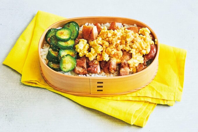 はちみつポークの卵サラダのっけ弁当