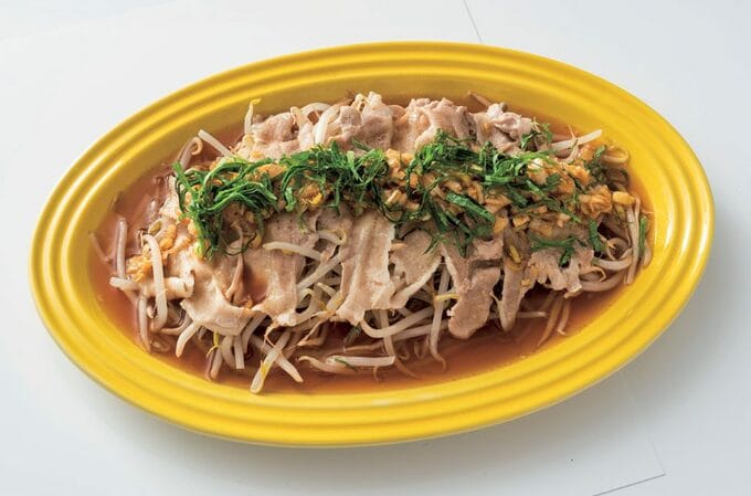 モヤシと豚のレンジ蒸し