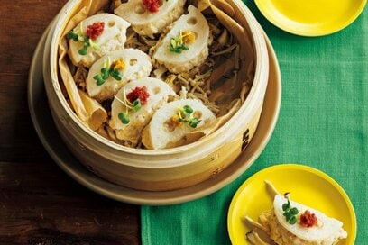 せいろで簡単「キノコとレンコンの鶏つくね」レシピ。ふわふわ＆シャキシャキが最高＜せいろの基本の使い方つき＞