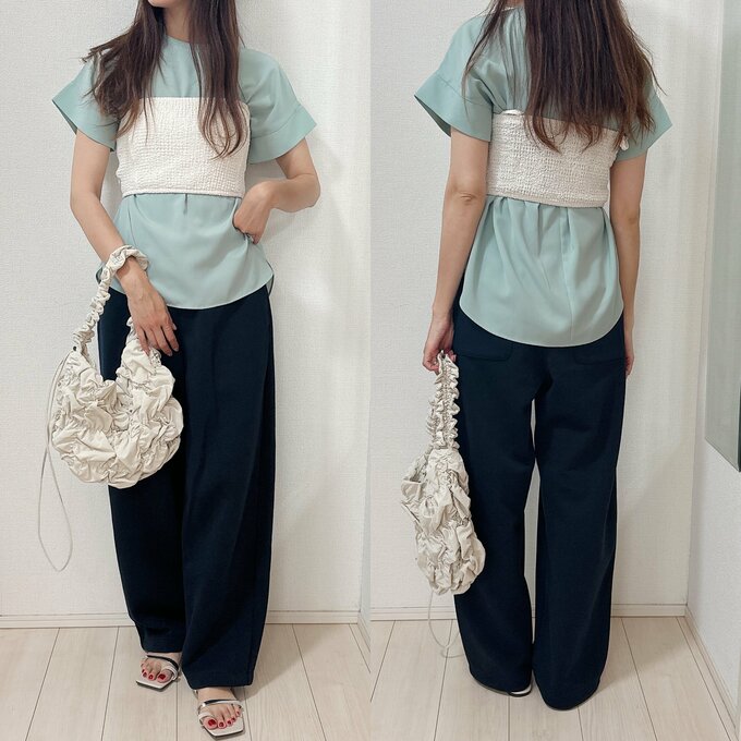 GU　ブラウス　ビスチェコーデ