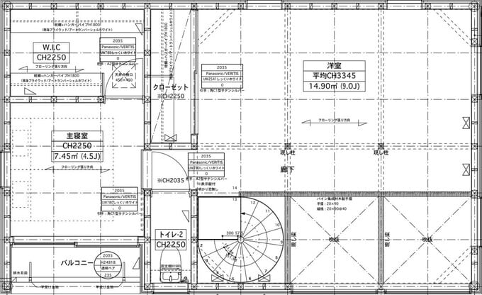 寝室の位置がわかる間取り図