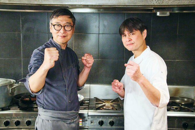 ファイトポーズの笠原将弘さんと桝谷周一郎さん