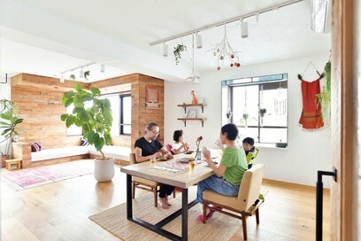 グリーンとアジアン雑貨が映える、懐かしさ漂うマンションリノベ