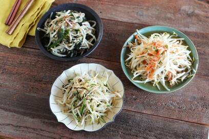 モヤシ×乾物ですぐつくれる簡単副菜。塩昆布やワカメと好相性