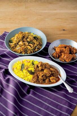 人気店のおとりよせ。ライスもおかずもついたカレーセット