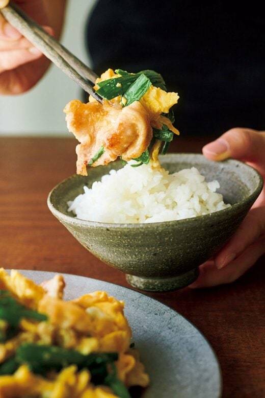 豚肉とニラと卵の炒め物